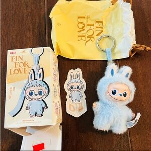 Popmart Labubu 4.0 Pin for Love Series - Letter D plush Keychain pendant